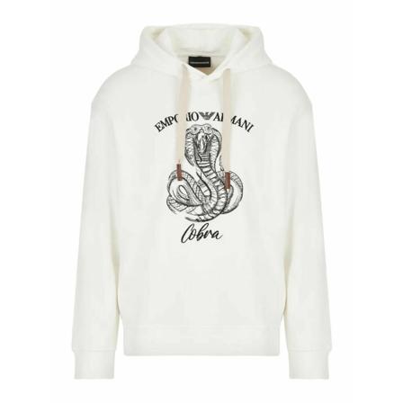Emporio Armani, Hoodies Biały, Mężczyzna, Rozmiar: L