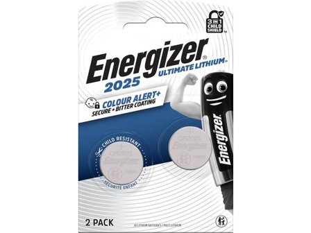 Energizer Batteri Ultimate CR2025 2/fp - Lyreco - Kontorsmaskiner - Batterier - Knappcellsbatterier
