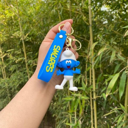 Søt tegneserie Smurf dukke nøkkelring - Perfekt