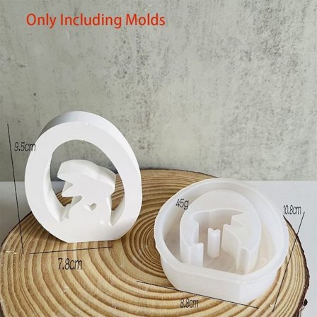 Ihålig kaninljusdekoration 3D-hjärta mould 3 3
