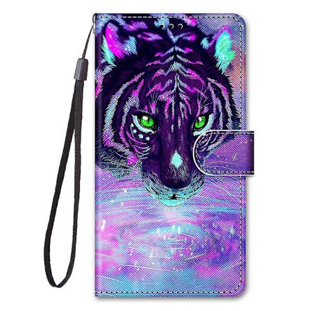 Fodral för TCL 403 Målat Flip Cover Magnetiskt Coque Cover Etui Stängning - Marmor Tiger