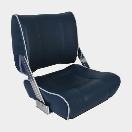 Folding boat seat ESM Deluxe, 45 x 44 x 52 cm, navy blue with light grey details