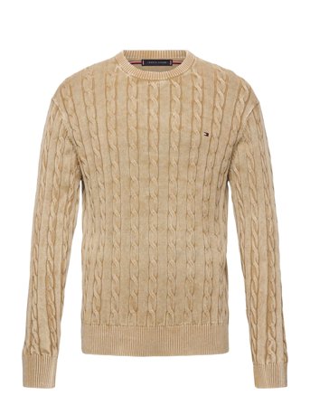 Classic Cable Gmd C Nk Beige Tommy Hilfiger
