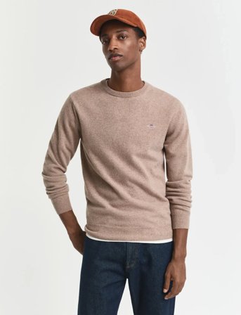 GANT Superfine Lambswool C-Neck - Beige - S