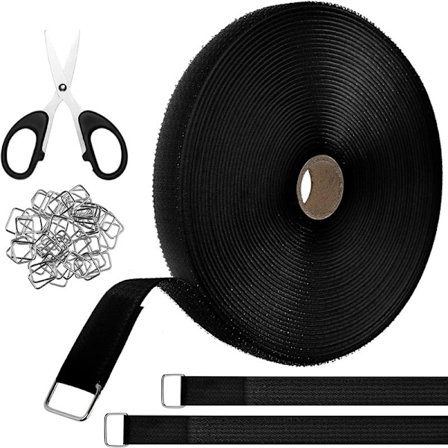 2,5 cm x 10 m velcrobånd med 50 metalsnøre