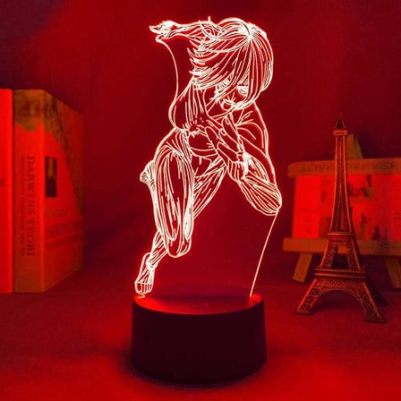 Attack on Titan 3D Animelampa Natt Levi Ackerman Illusion Nattfigur från Attack On Titan Japansk Anime Led Sensorlampor
