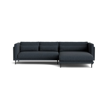 Bali chaiselong sofa, højrevendt - Hygge Mørkeblå - 295x170x76 - Sofa, chaiselong