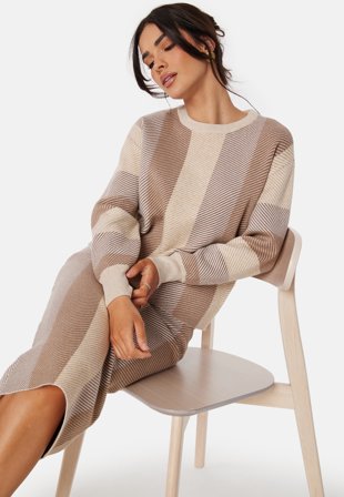 VERO MODA Moa LS Loose O-Neck Pullover Beige Klær