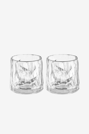 Koziol - Tumblerglas 2-pack Club No. 2 250 ml - Transparent - Drinkglas & shotglas - Från Homeroom