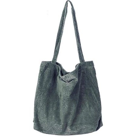Damer Stor Kapasitet Canvas Corduroy Skulderveske Casual Tote (brun)
