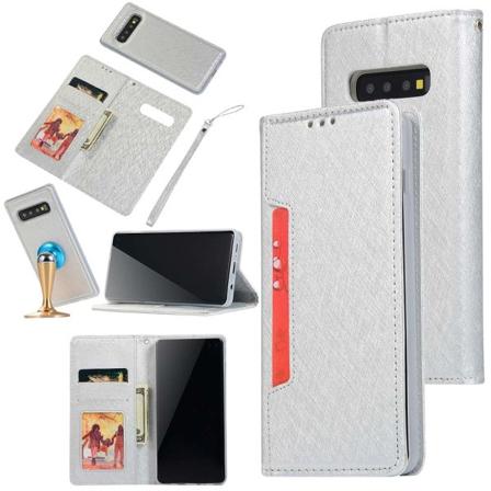 Plånboksfodral - Samsung Galaxy S10 Silver