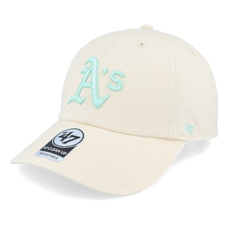 47 Brand - MLB Beige adjustable Caps - Oakland Athletics MLB Clean Up Natural Dad Cap @ Hatstore