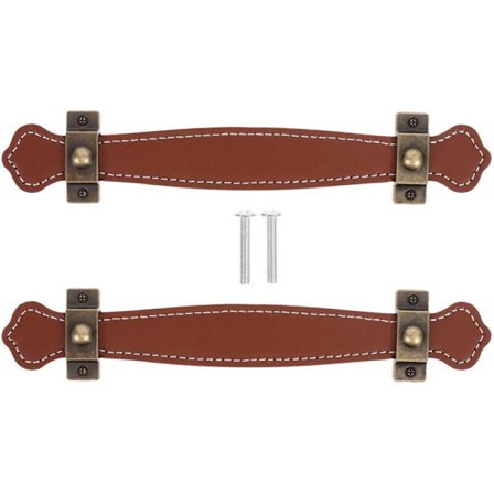 2 Läderhandtag för Lådor, Skåp, Verkstad - Kompatibla med IKEA