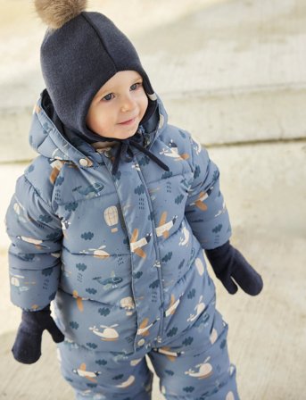 Minymo Quilted Suit Aop - Blue - 74