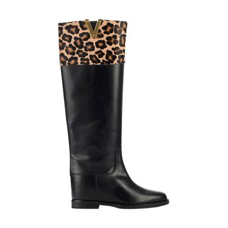 Via Roma 15 Laarzen with animal details , Zwart , Dames , Maat: 40 EU High heels