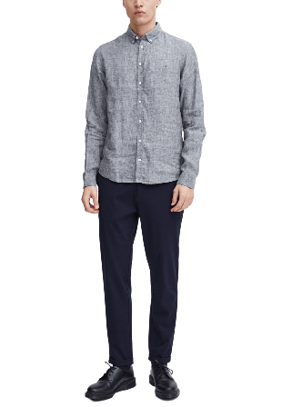 Casual Friday CFANTON BD LS linen shirt Skjortor Herr Blå XL