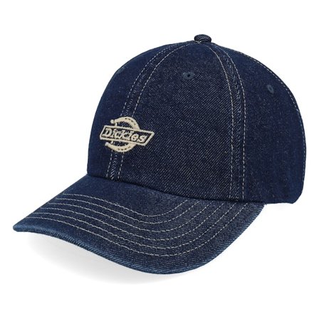 Dickies - Blå unconstructed Kasket - Denim Rinsed Dad Cap @ Hatstore
