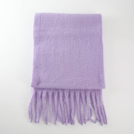 Vinternyhet mohairull imitation kashmir enfärgad scarf, förlängd och förtjockad tjock tofs, höst och vinter varm scarf