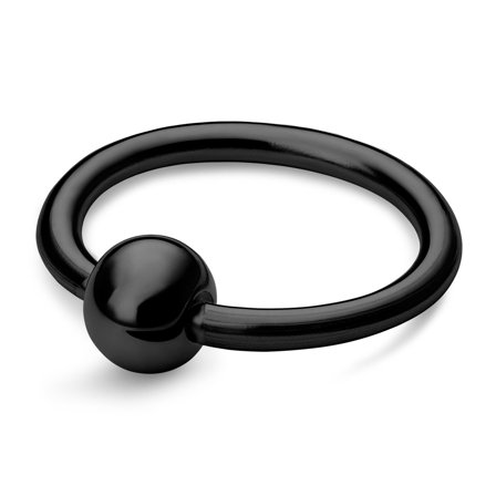 Captive bead ring da 10 mm in acciaio chirurgico nero per uomini - Gioielli per piercing al labbro
