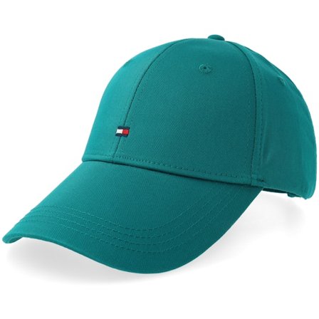 Tommy Hilfiger - Verde adjustable Boné - Flag 6 Panel Cap Deep Ocean Adjustable @ Hatstore