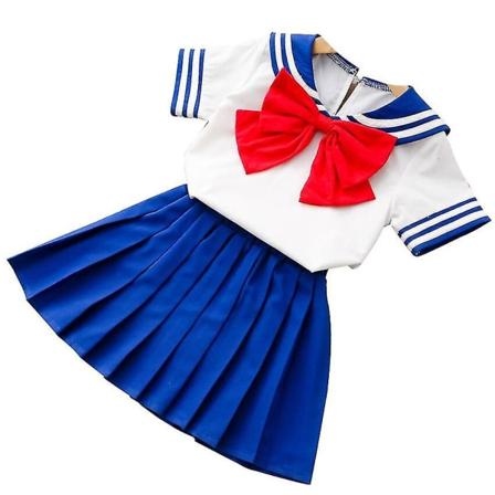90-130 cm Barn Pojkar Flickor Sailor Moon Cosplay Kostymer Japansk stil Kawaii Söt Primary School Uniform Kör Danskläder Girl set 130cm height