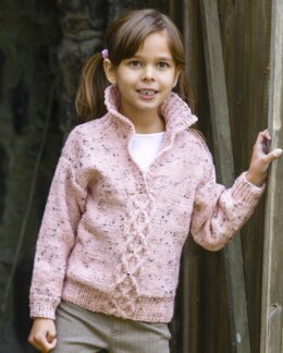 Strikkeoppskrift Barnegenser med flette og krage - Järbo