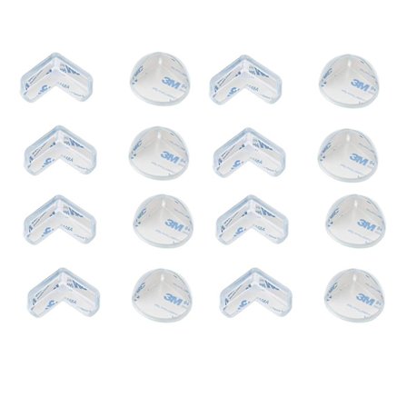 Hjørnebeskytter Kantbeskytter, Pakke med 16 Transparent, Kollisjonssikker Hjørne