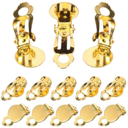DIY Øreringekomponenter Ikke-piercede øreringe Øreclipsadapter i gylden 10 mm letvægtsdesign 20 stk.
