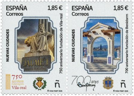 Spanien - Jubilæer for grundlæggelsen af Vila-real og Benidorm - Postfrisk sæt 2v
