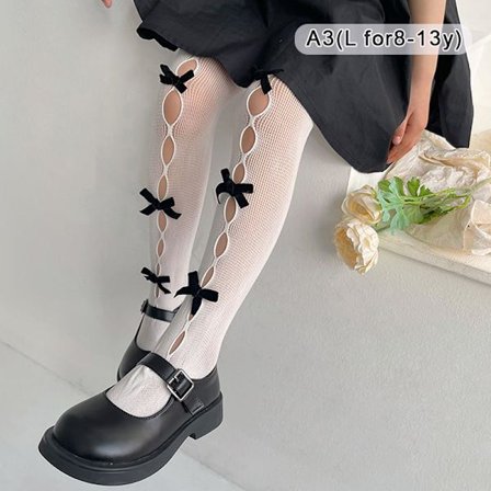 Girl Tights e Bow Hollow Lace Girl Strumpor - on stock