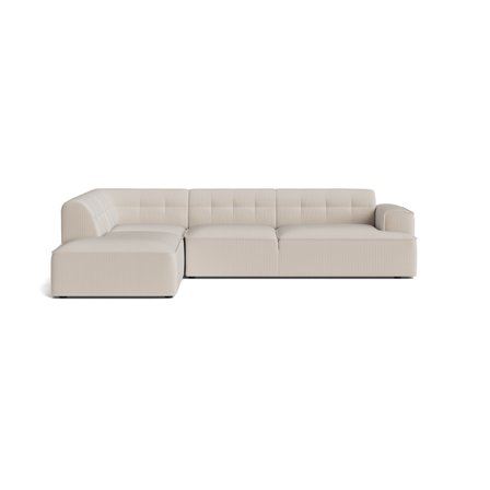 Marbella Ecksofa, links, in Lisboa Beige, modernes Design mit Steppmuster, bequeme Polsterung, stilvolle Eckcouch für Ihr Wohnzimmer, 75cm.
