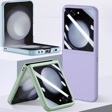 Z Flip 5 Genomskinligt Skal, Smalt PC-Skal med Stötsäker Känsla Kompatibelt med Samsung Galaxy Z Flip 5 med Baksideskydd