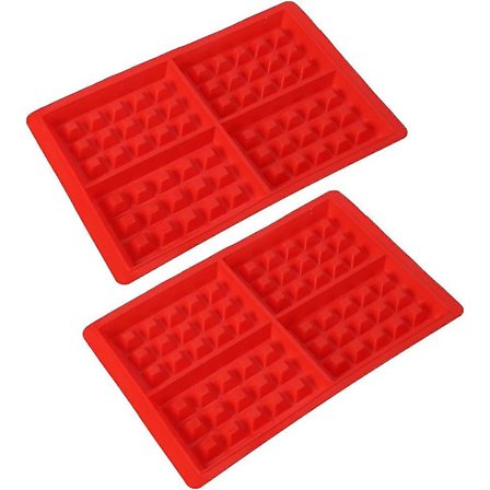 2-delt form sæt, kageform, vaffelform, lavet af silikone, egnet til kager og isterningbrød, dimensioner: 28*18.4*1.5 cm