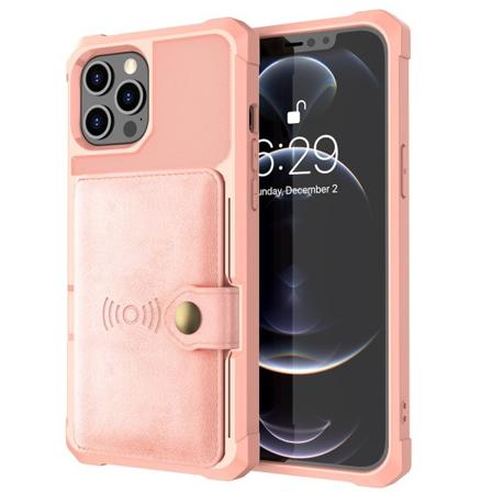 Stilfuldt cover med kortrum - iPhone 13 Pro Max Roséguld