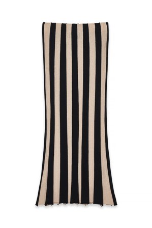 NA-KD - Strikket midiskjørt med striper - Strikkete kjoler - Stripe - XL (EU 46)