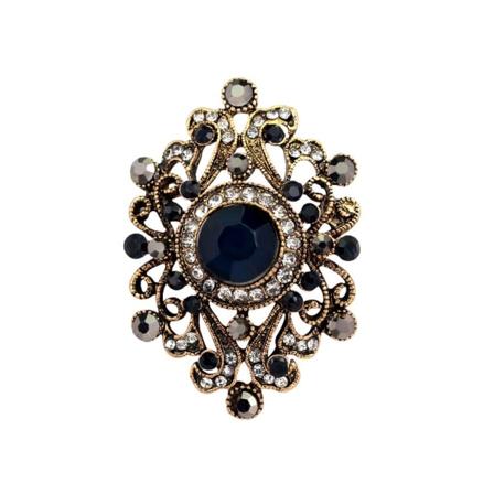 Vintage kukka tekojalokivi rintaneula rintaneula hakaneula pukukorut - sininen ainutlaatuisella vyötäröllä