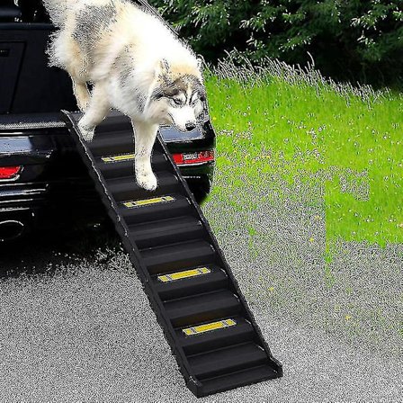 Svart Sammenleggbar Bærbar Hunde Trapp Rampe - yvan