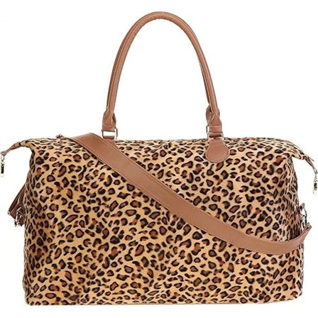 Weekender Bag Duffelbag for kvinner Stor reiseveske Overnatting Weekendvesker med skulderstropp Ku Leopard Atzec...
