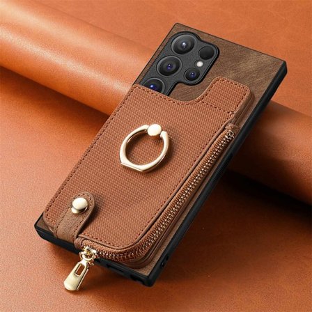 Etui til Samsung S24 Ultra Brun Retro kortspor lommebok