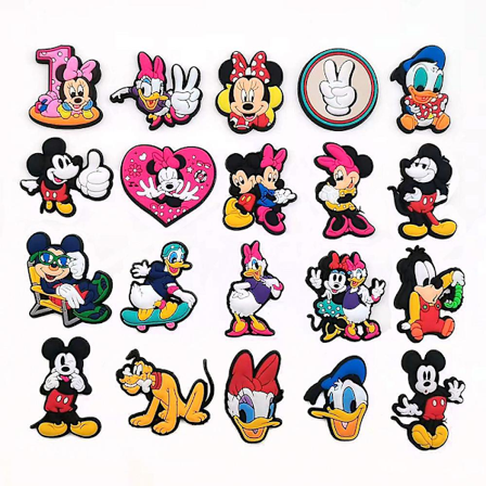 20 stk Mickey Minnie Donald Duck Søde Tegneserie Sko Charms Til Croc Clog Sko Dekoration Sandaler Tilbehør Børn Drenge Piger Festgaver