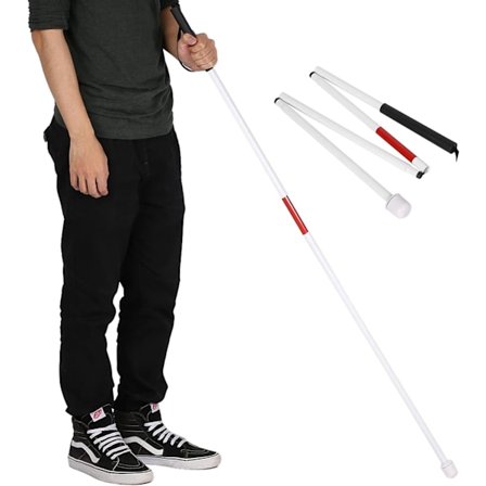 Utvidbar 125 cm blindestokk, sammenleggbar turstokk Stokker for synshemmede, blinde og eldre, fotturer, trekking
