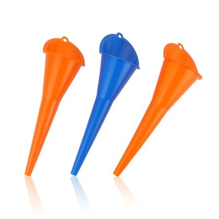 Olietragtsæt i tre dele - universal tragt med lang hals, der er egnet til biler, motorer og haveredskaber