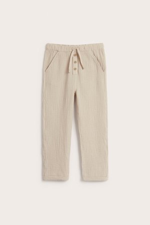 Newbie | Vevd bukse | Beige