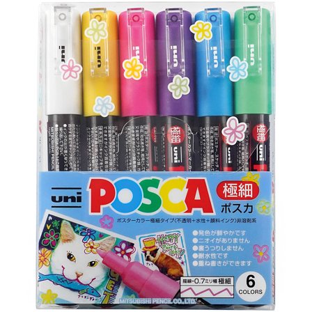 Mitsubishi Pencil Posca PC-1MC Soft tones 6-set