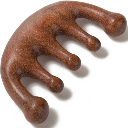 Huvudmassageapparat i trä, sandelträ huvudmassagekam för Gua Sha & avslappning, naturliga träkammar för Sisterlocks/Dreadlocks, H