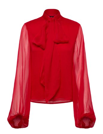 Bardot Solace Tie Front Blouse - Red - 38