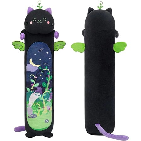 Lang Katt Plysj Kawaii Kroppspute, Søt Svart Katt Plysj Dyr Myk Plysj Leke, Kattunge Plysj Kos Putedukke Stor Plysj Leke Gave til Kjærester