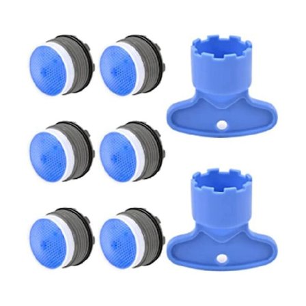 M18.5 kranlufter, 6 stk utvendig tråd kjøkkenkraninnsats, vannsparer for kran med 2 krannøkkel