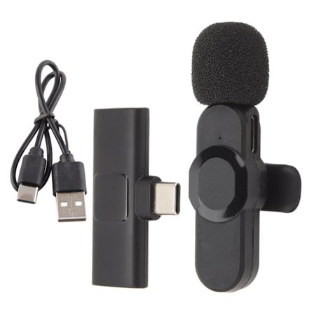Trådlös Lavalier Lapel Microphone Noise Reduction Mini Clip On Microphone Live Streaming Utrustning för mobiltelefoner Datorer Surfplattor Kameror