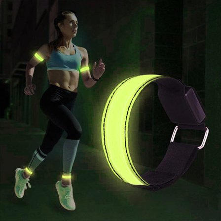 1 st Luminous Arm Bands USB Reflekterande Band Armband för Utomhus Jogging Löpning Sport